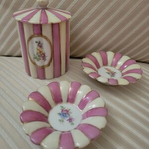 Vintage Pink and White SAJI Small China Trinkets